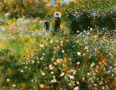 Pierre-Auguste Renoir-Frau mit Sonnenschirm- (2)